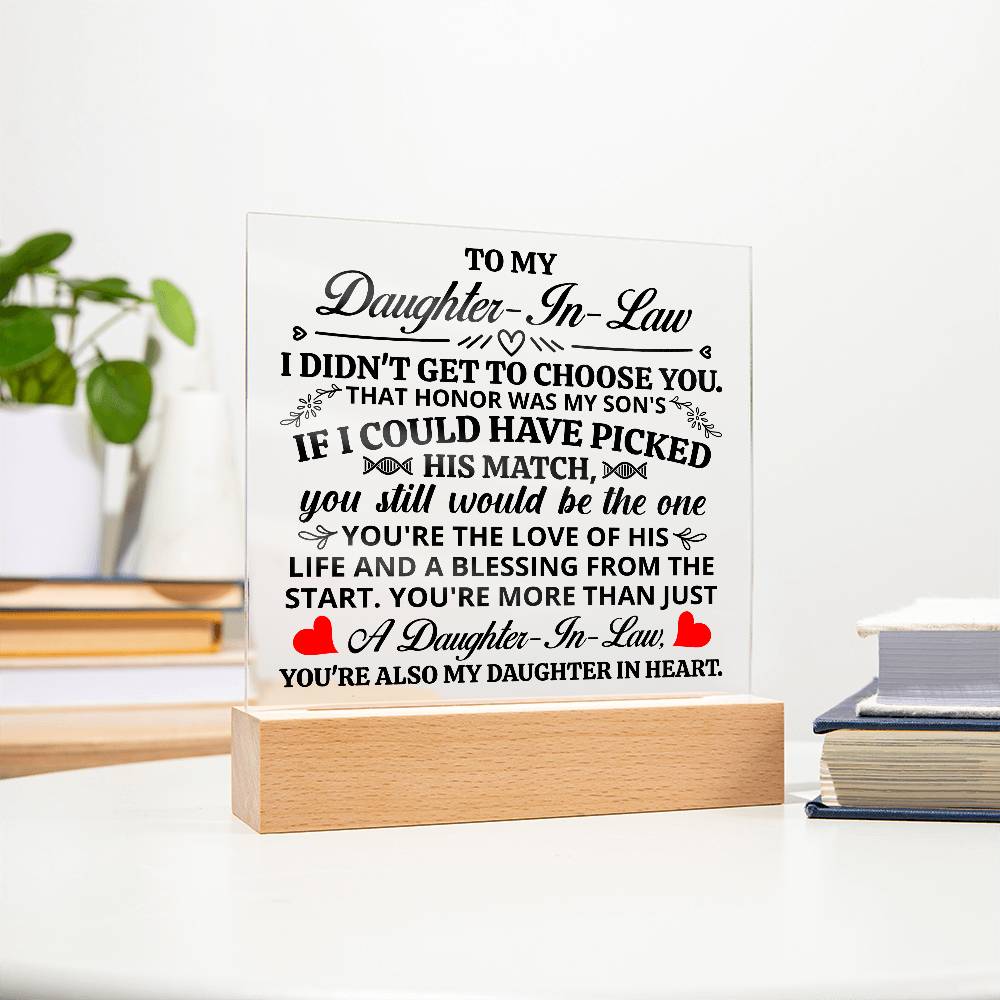 To My Daughter-in-Law – My Daughter in Heart LED Acrylic Plaque