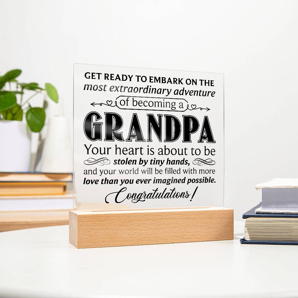 Get Ready to Become Grandpa – LED Acrylic Pregnancy Announcement Plaque