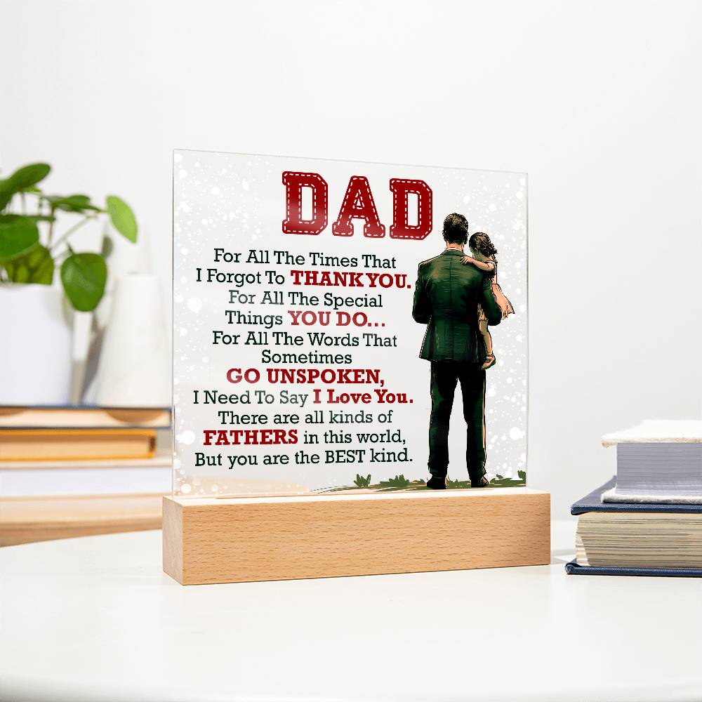 Thank You Dad LED Acrylic Plaque