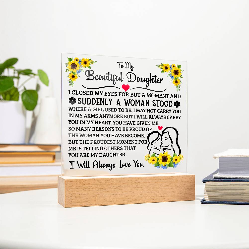 To My Daughter LED Acrylic Plaque
