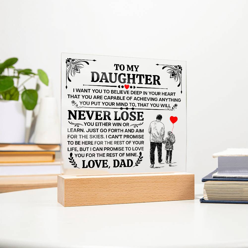 To My Daughter My Promise LED Acrylic Plaque