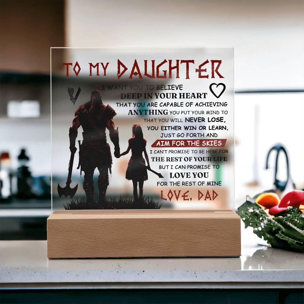 To My Daughter Beyond the Skies LED Acrylic Plaque