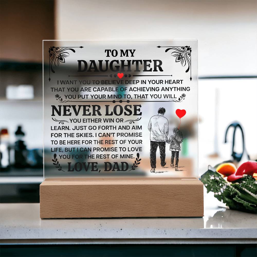 To My Daughter My Promise LED Acrylic Plaque