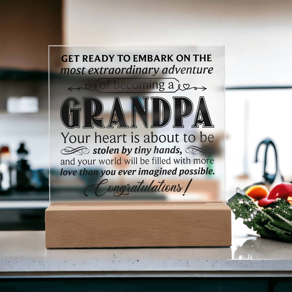 Get Ready to Become Grandpa – LED Acrylic Pregnancy Announcement Plaque