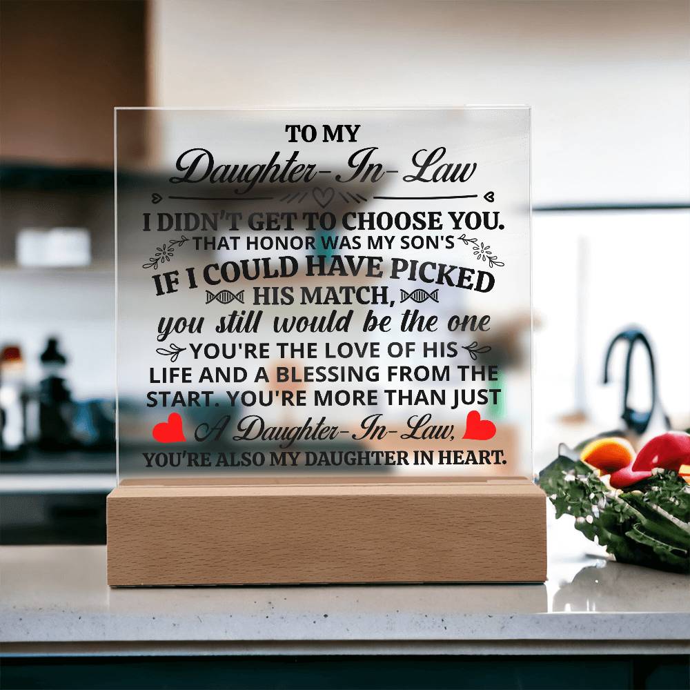 To My Daughter-in-Law – My Daughter in Heart LED Acrylic Plaque