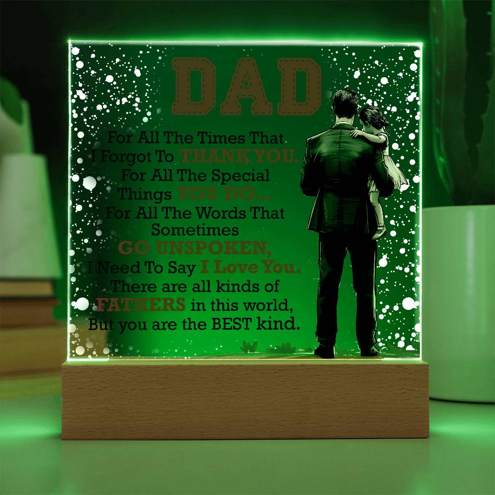 Thank You Dad LED Acrylic Plaque