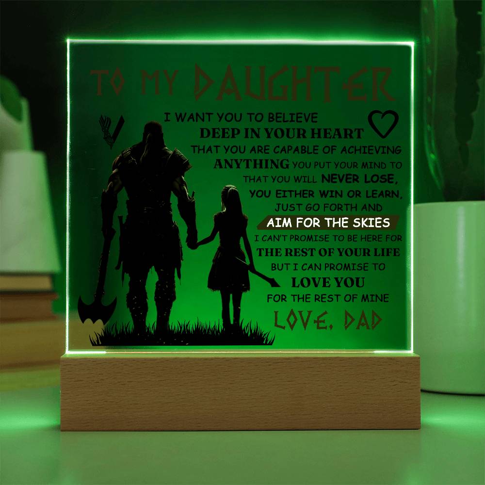 To My Daughter Beyond the Skies LED Acrylic Plaque