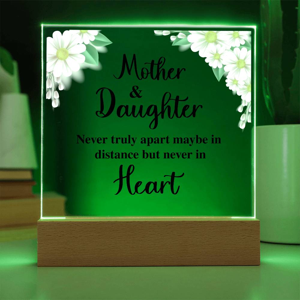 Mother & Daughter – Never Apart LED Acrylic Distance Plaque