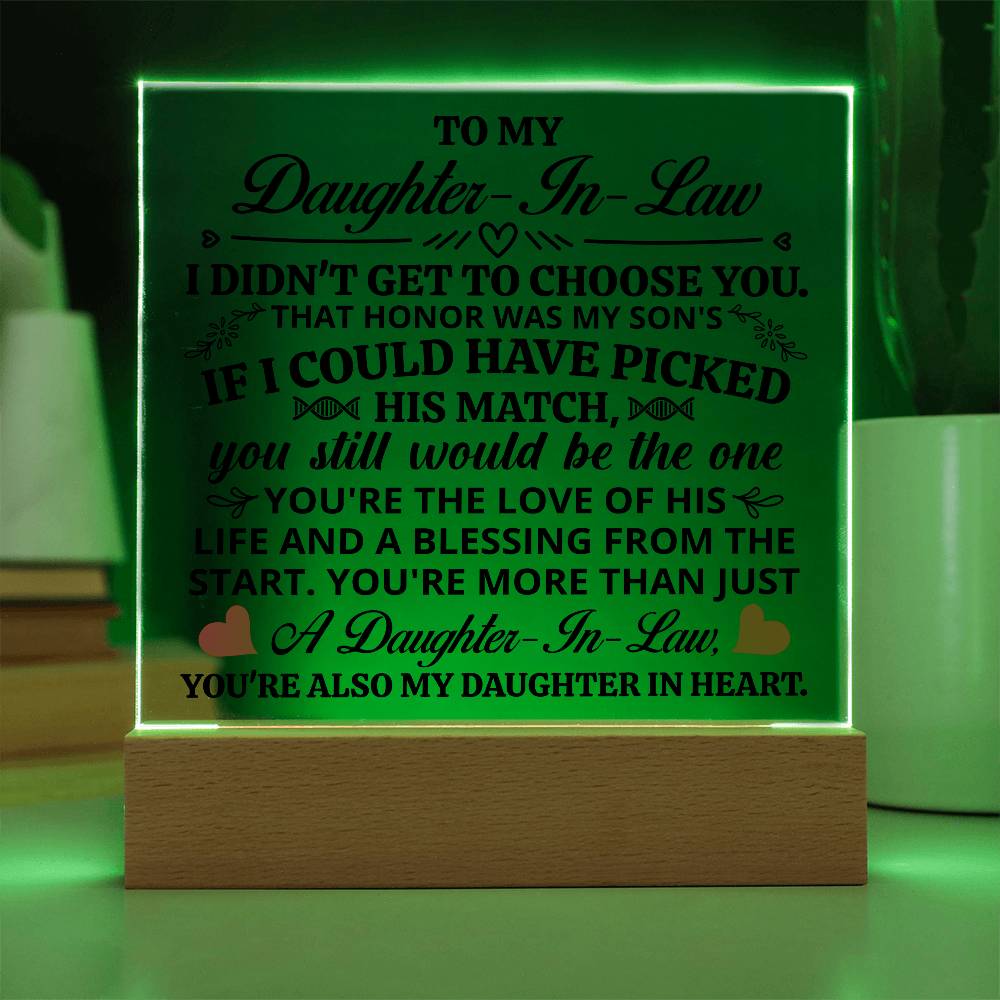 To My Daughter-in-Law – My Daughter in Heart LED Acrylic Plaque