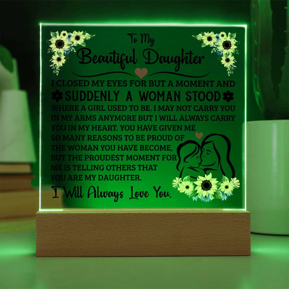 To My Daughter LED Acrylic Plaque