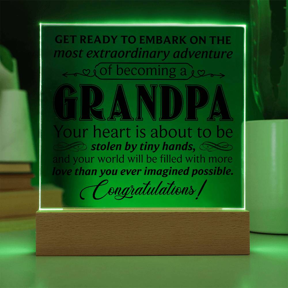 Get Ready to Become Grandpa – LED Acrylic Pregnancy Announcement Plaque
