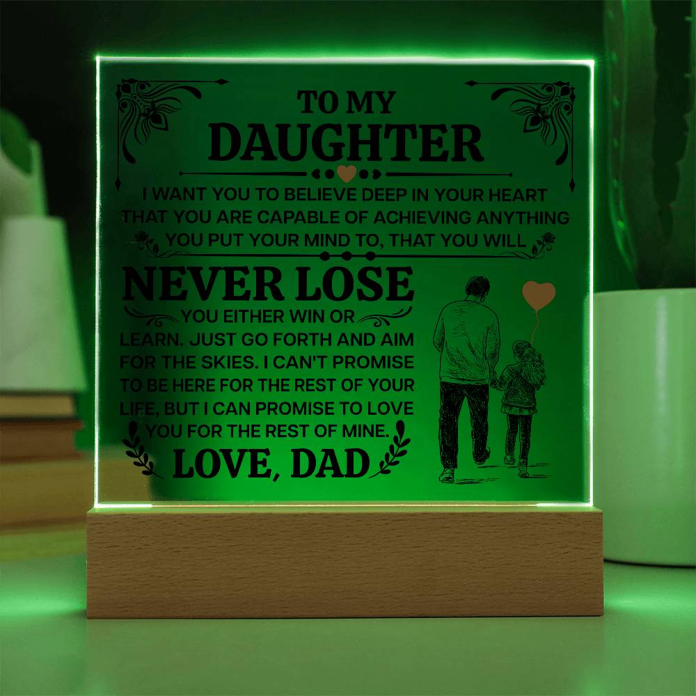 To My Daughter My Promise LED Acrylic Plaque