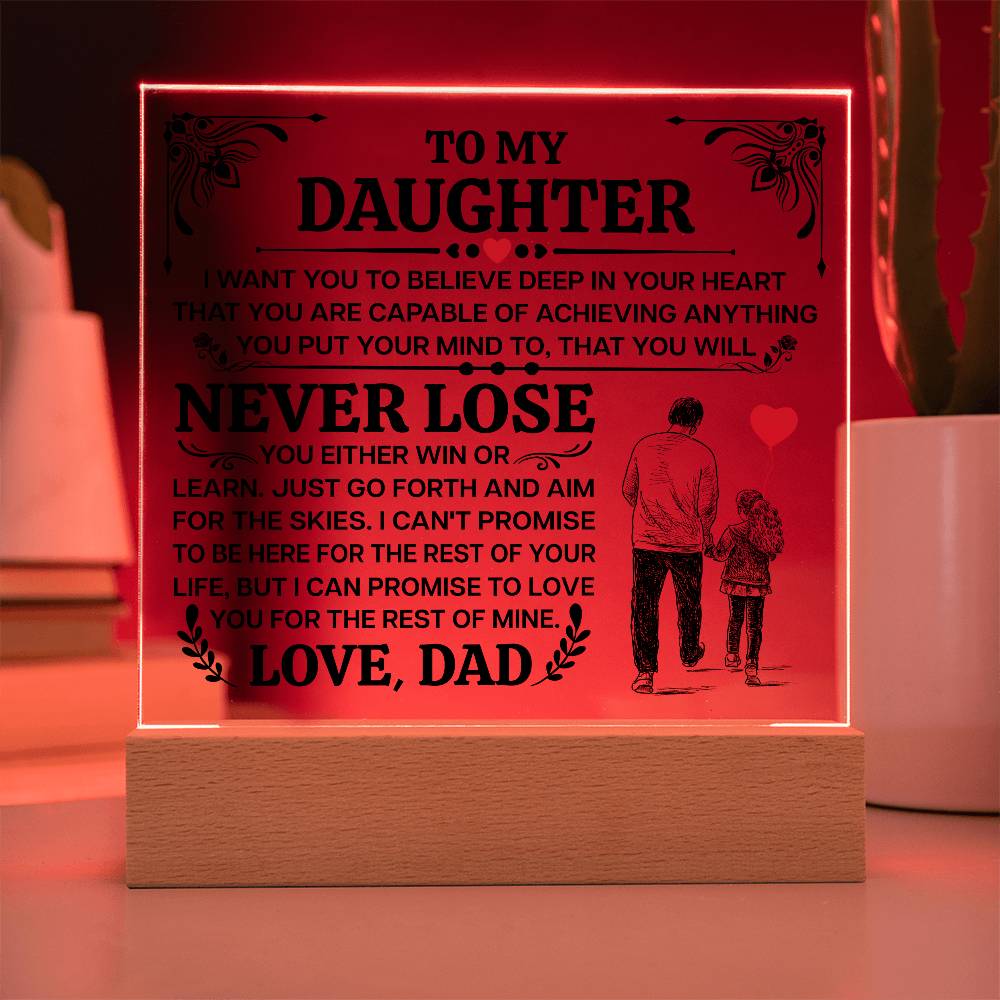 To My Daughter My Promise LED Acrylic Plaque