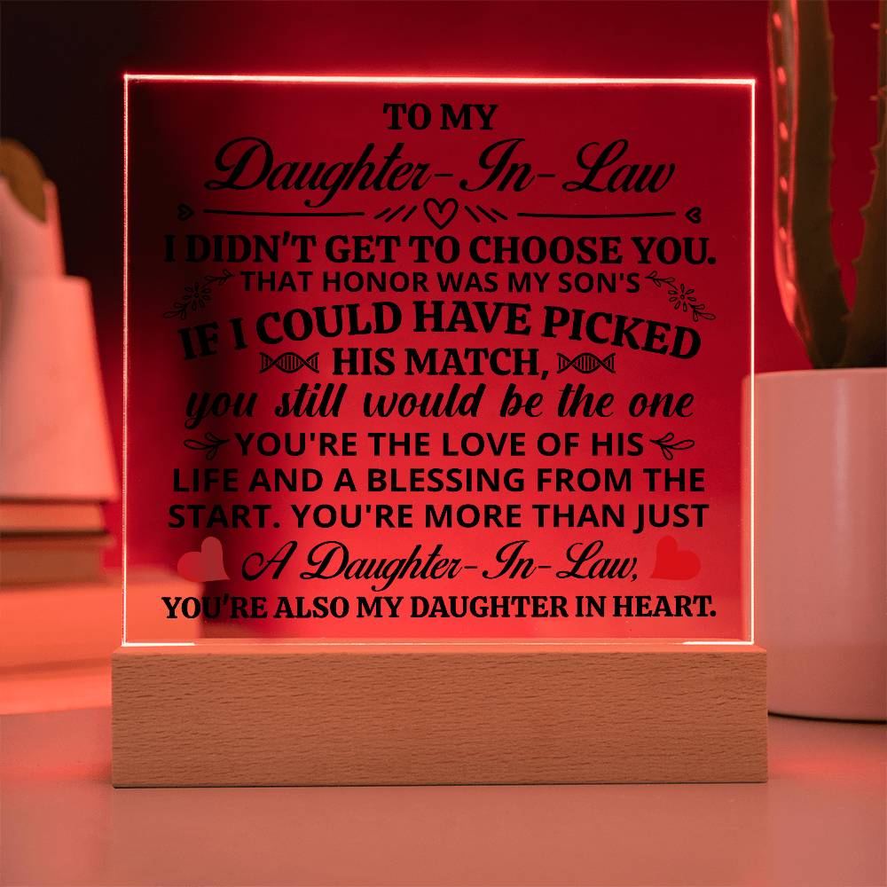 To My Daughter-in-Law – My Daughter in Heart LED Acrylic Plaque