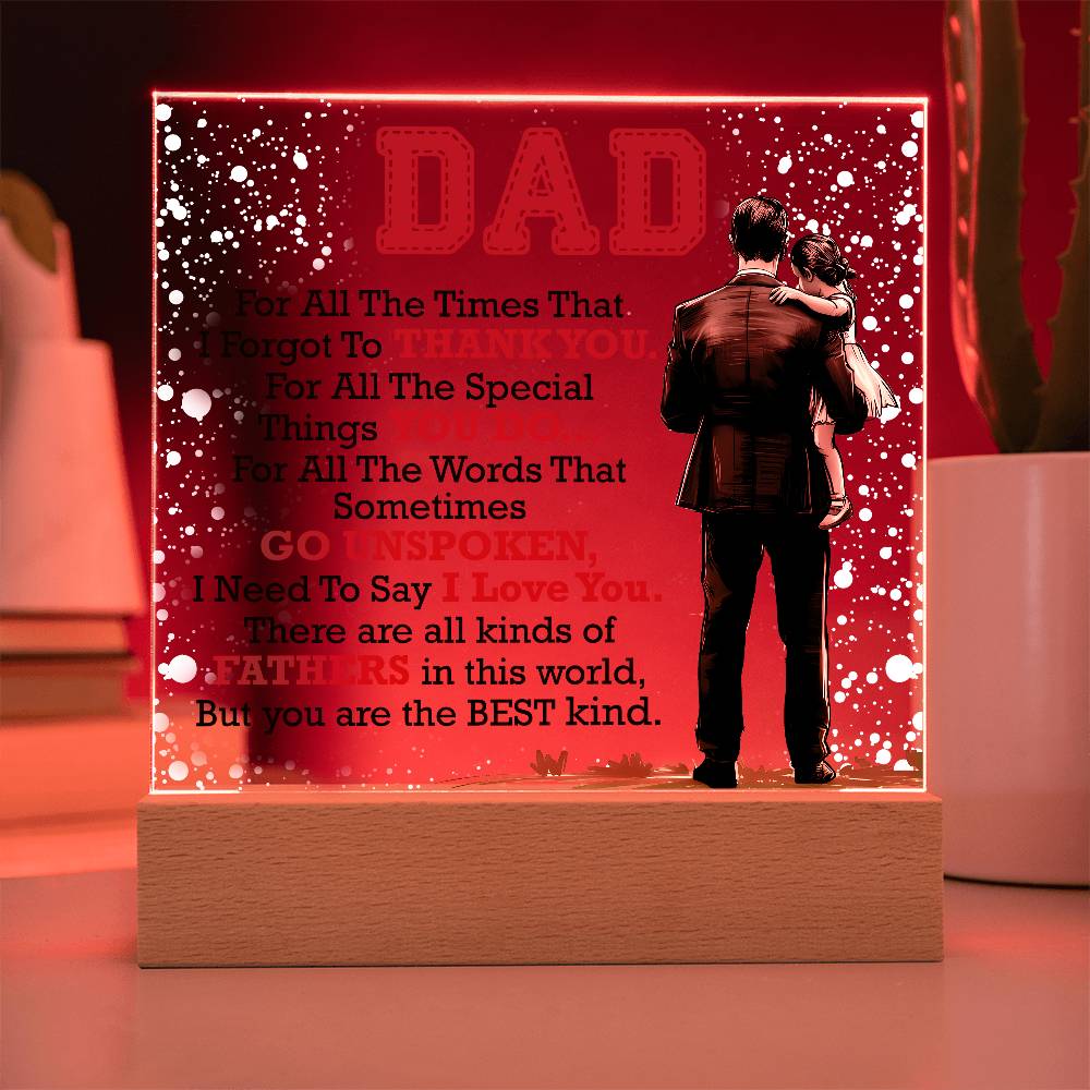 Thank You Dad LED Acrylic Plaque