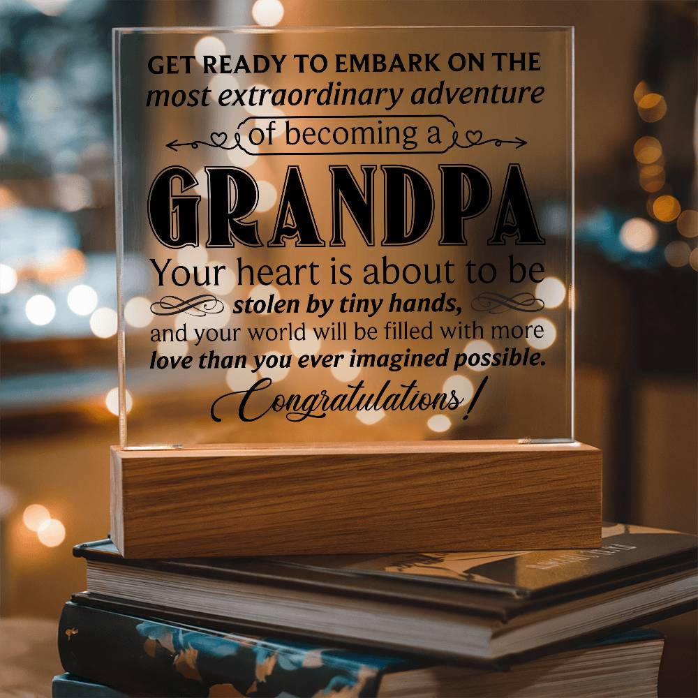 Get Ready to Become Grandpa – LED Acrylic Pregnancy Announcement Plaque