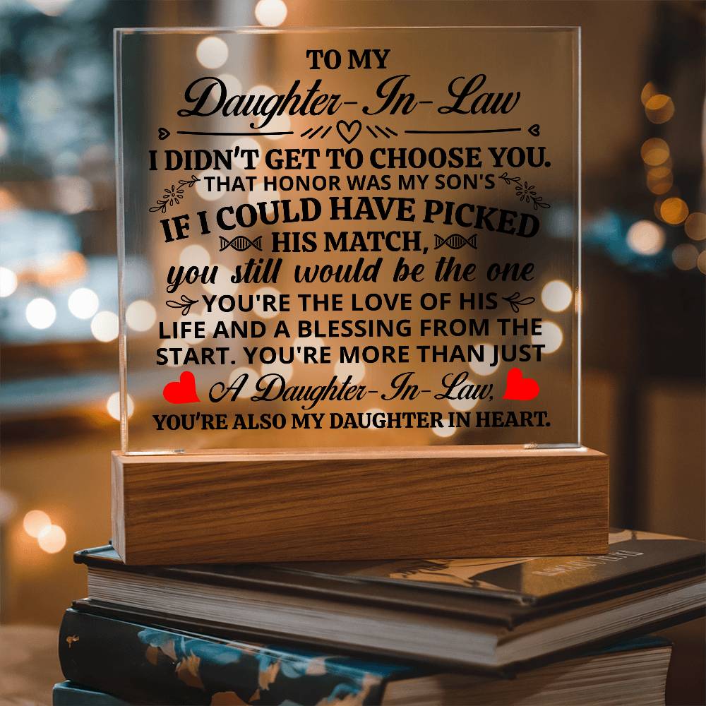 To My Daughter-in-Law – My Daughter in Heart LED Acrylic Plaque