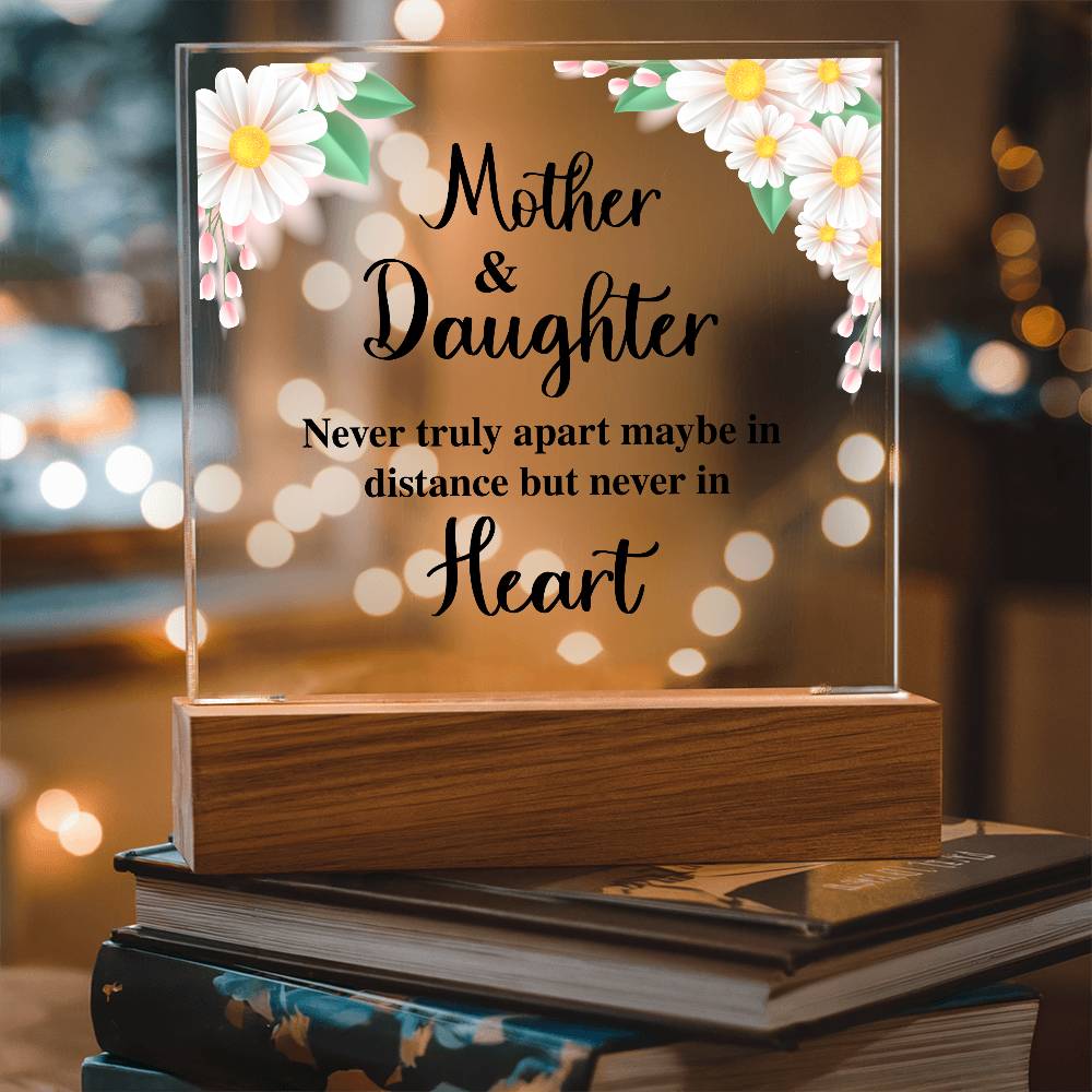 Mother & Daughter – Never Apart LED Acrylic Distance Plaque