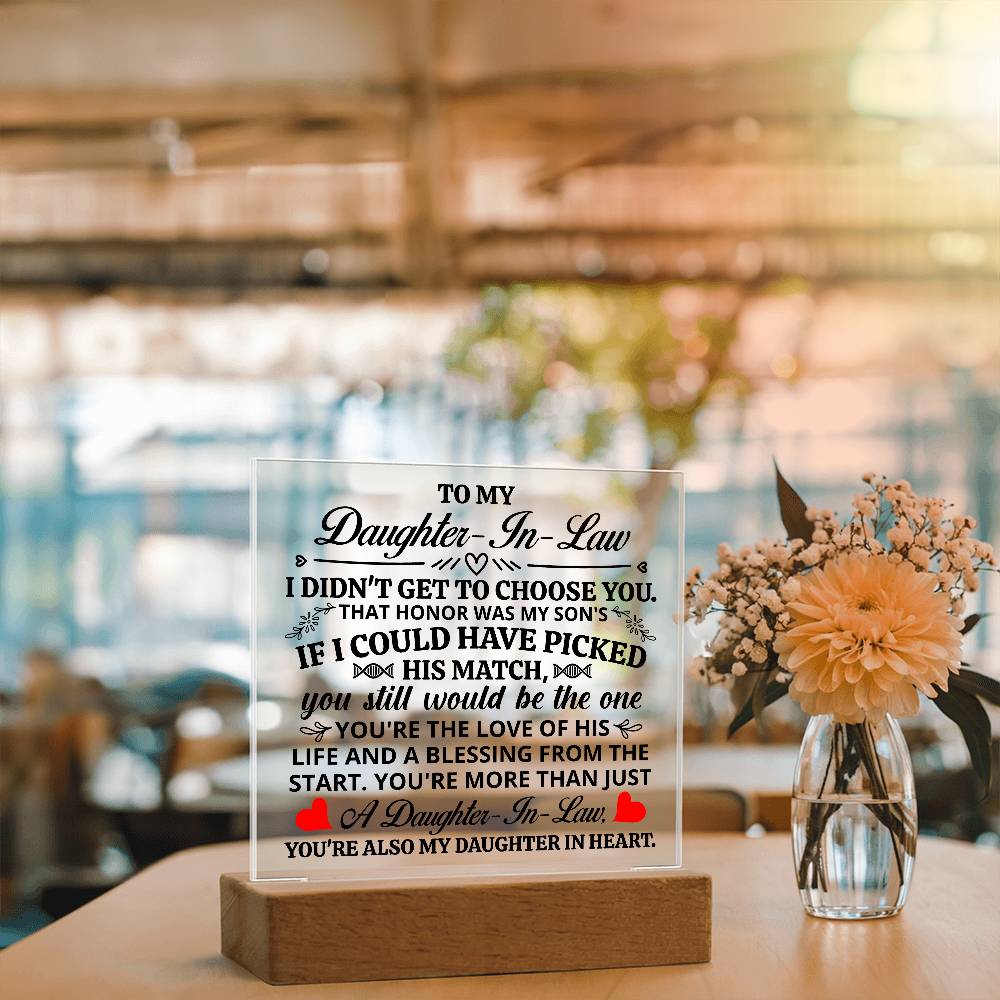 To My Daughter-in-Law – My Daughter in Heart LED Acrylic Plaque