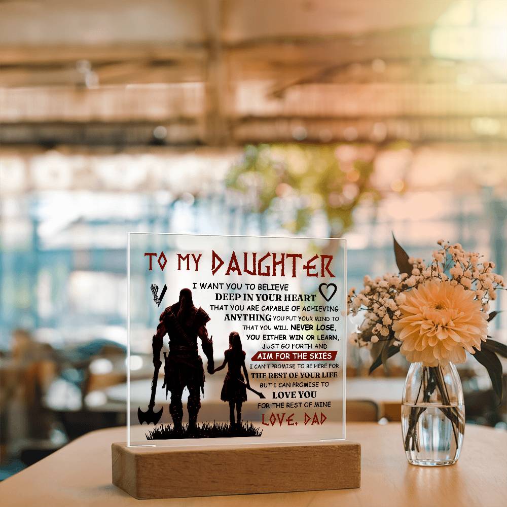 To My Daughter Beyond the Skies LED Acrylic Plaque