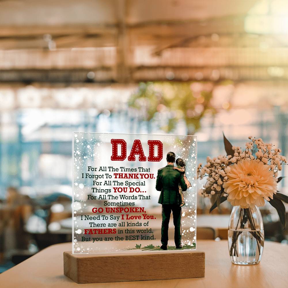 Thank You Dad LED Acrylic Plaque
