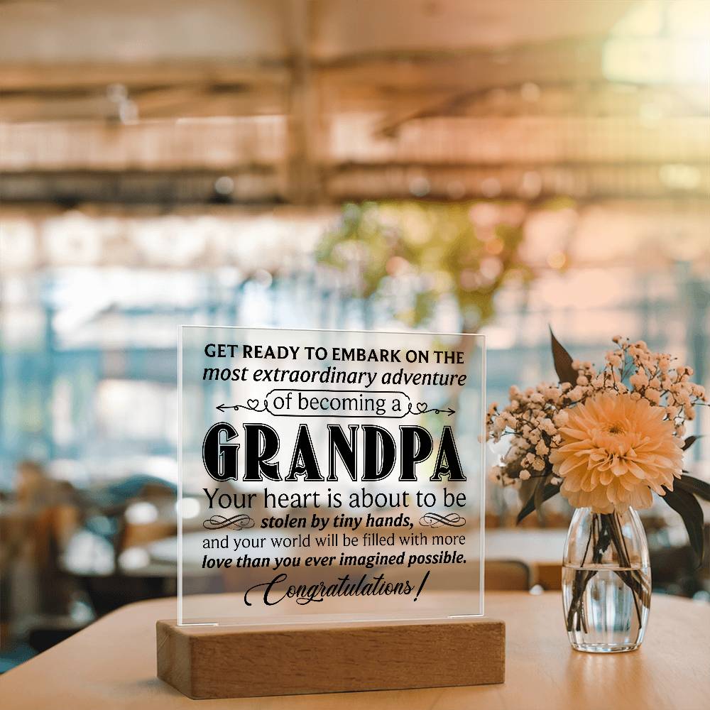 Get Ready to Become Grandpa – LED Acrylic Pregnancy Announcement Plaque