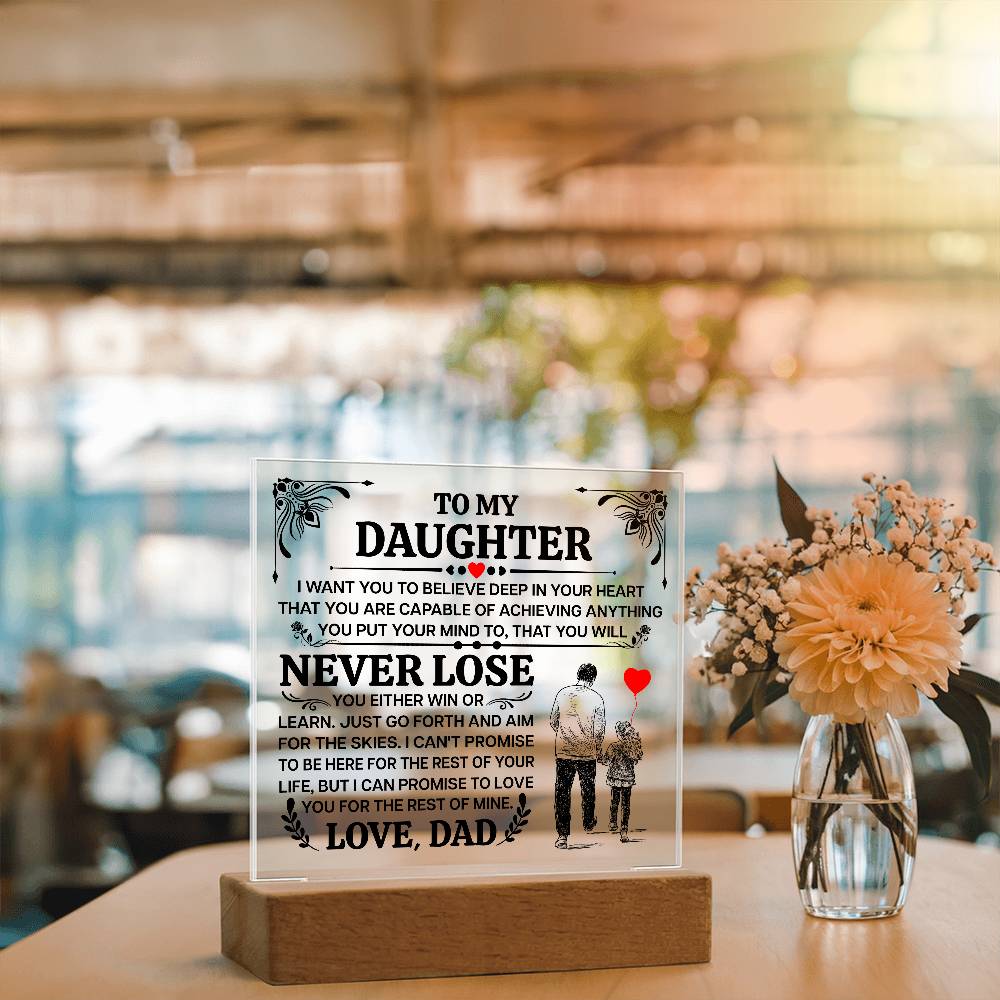 To My Daughter My Promise LED Acrylic Plaque
