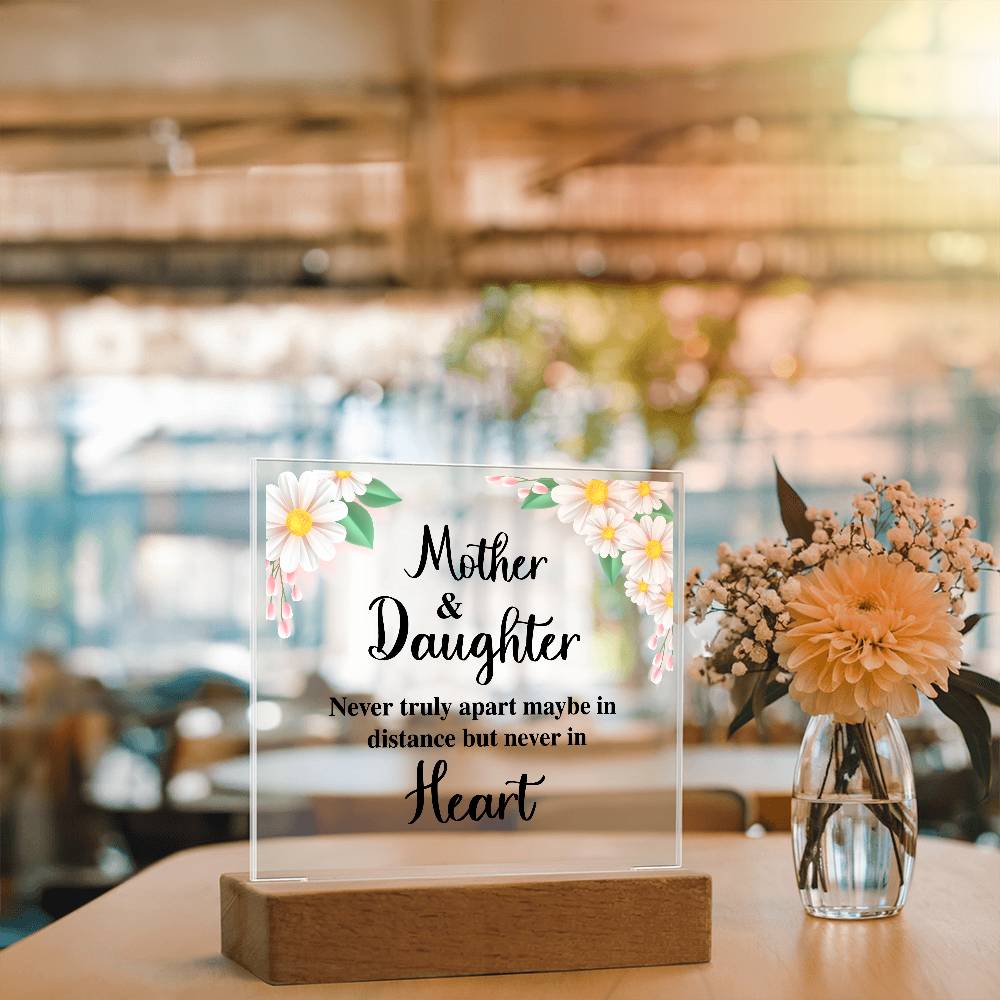 Mother & Daughter – Never Apart LED Acrylic Distance Plaque