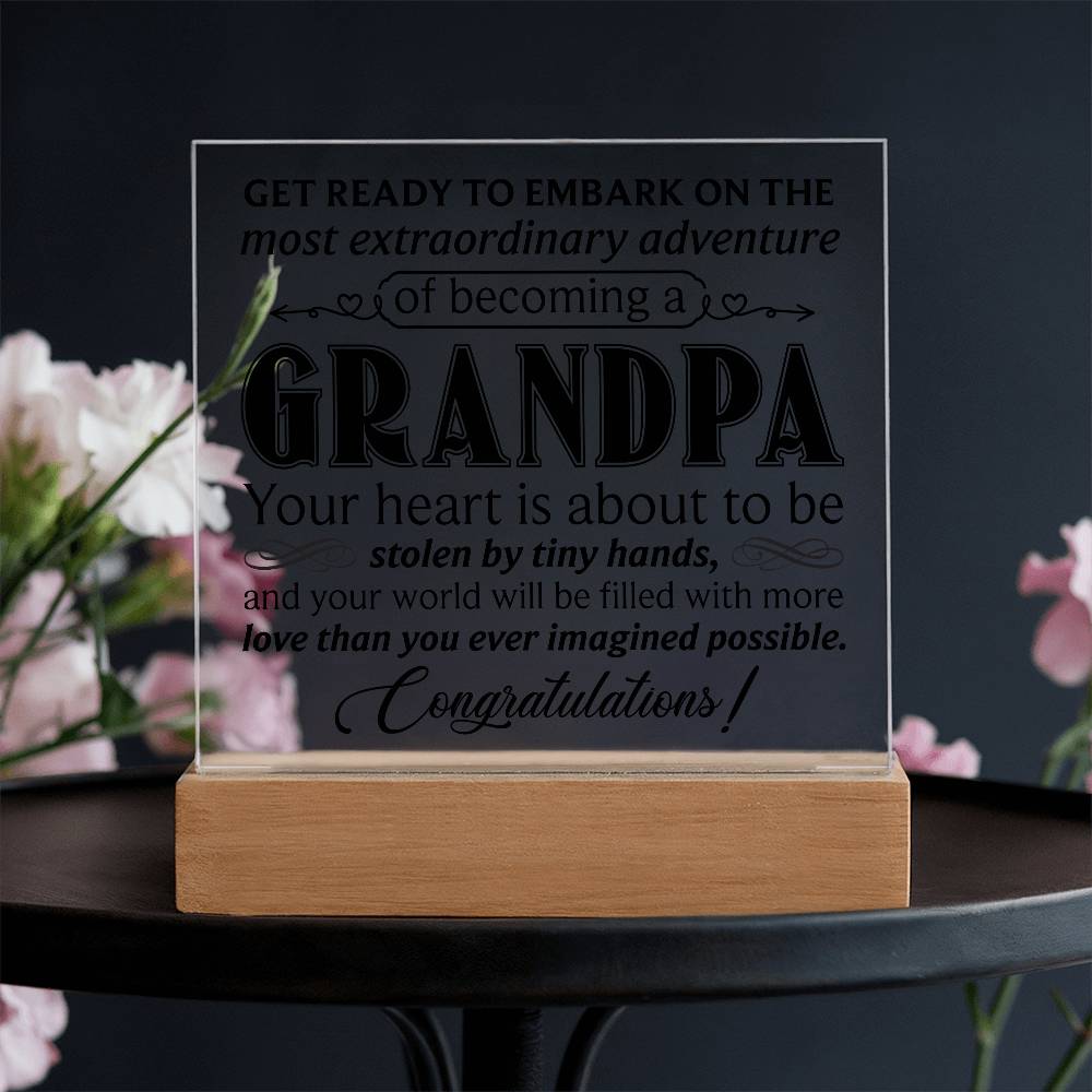 Get Ready to Become Grandpa – LED Acrylic Pregnancy Announcement Plaque