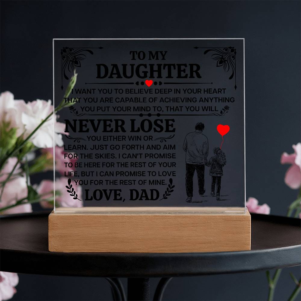 To My Daughter My Promise LED Acrylic Plaque