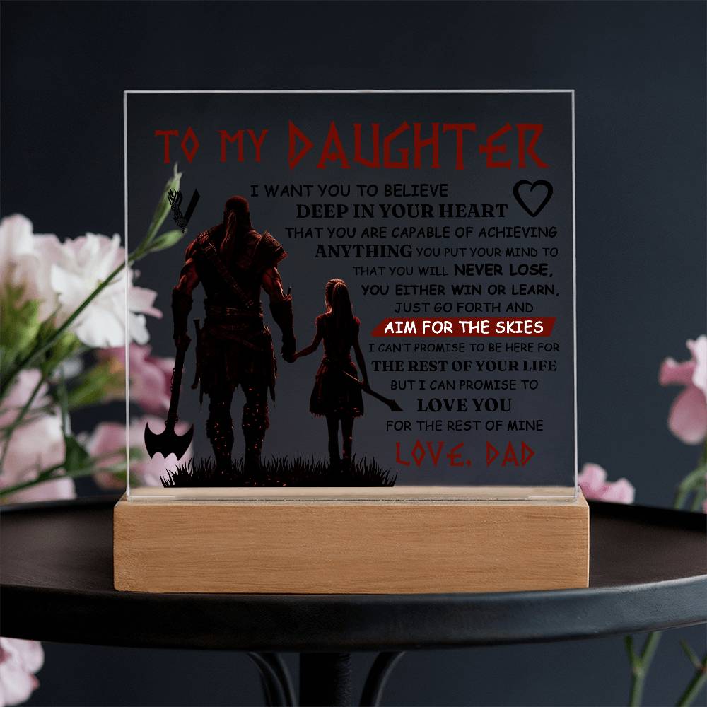 To My Daughter Beyond the Skies LED Acrylic Plaque