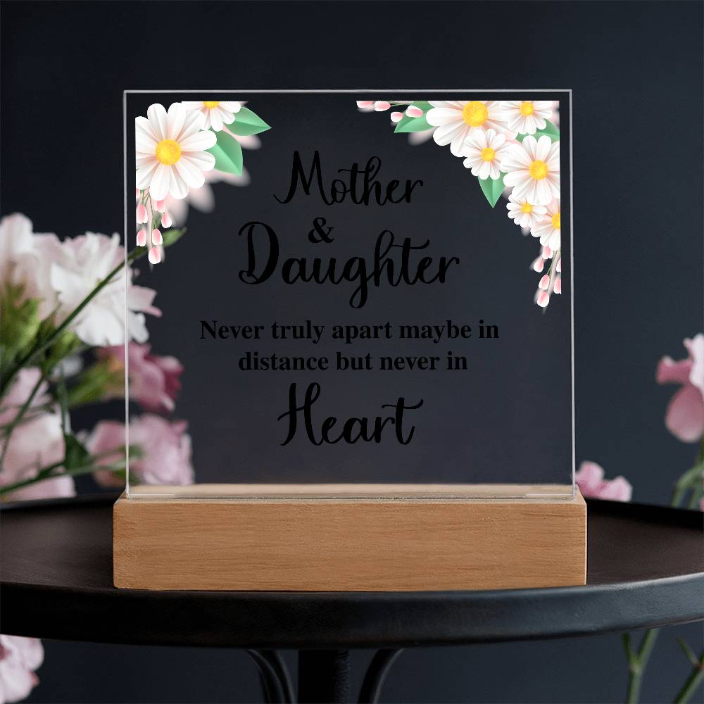 Mother & Daughter – Never Apart LED Acrylic Distance Plaque