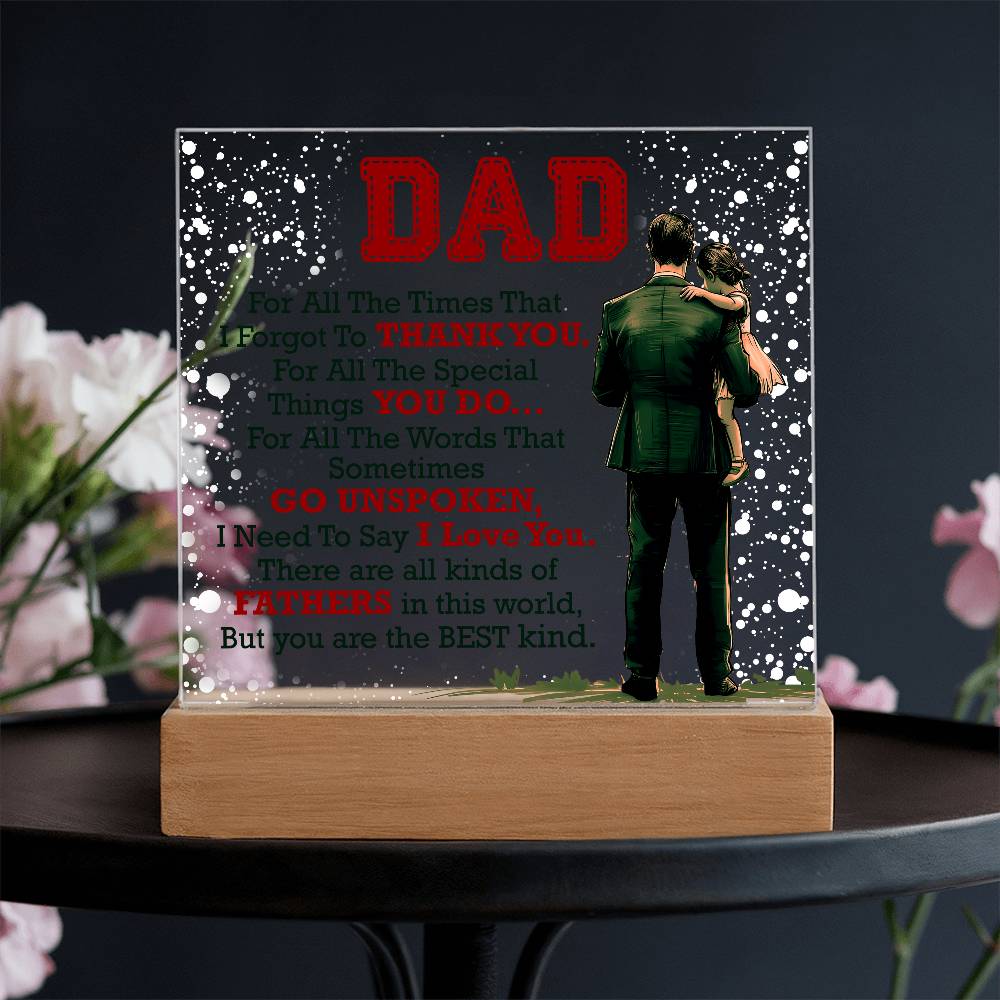 Thank You Dad LED Acrylic Plaque