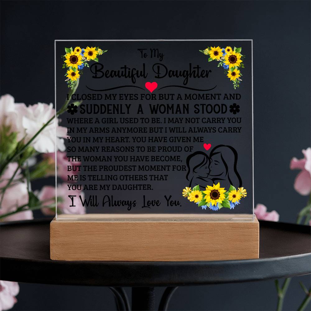 To My Daughter LED Acrylic Plaque