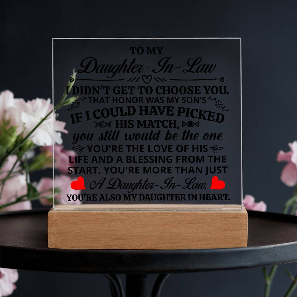 To My Daughter-in-Law – My Daughter in Heart LED Acrylic Plaque