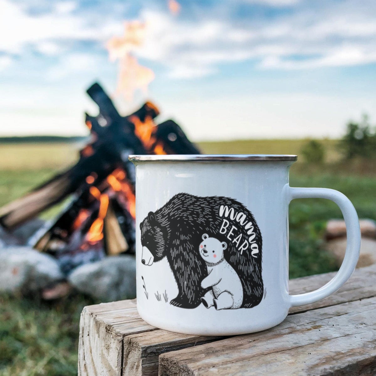 Mama Bear 12 oz Stainless-Steel Camping Mug