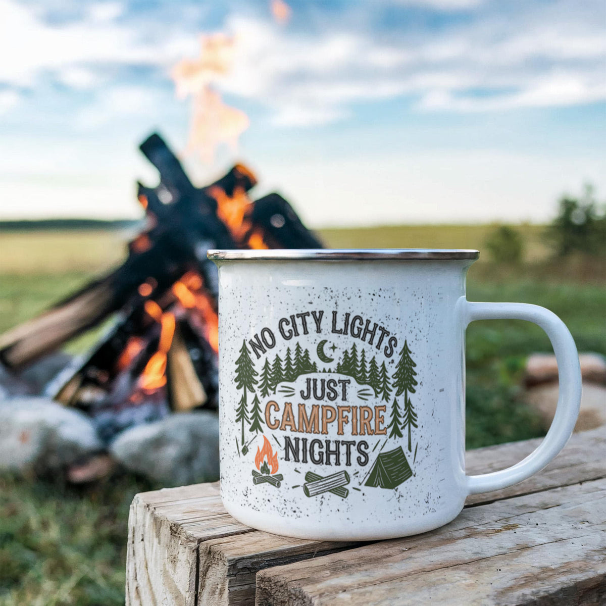 No City Lights 12 oz Stainless-Steel Camping Mug