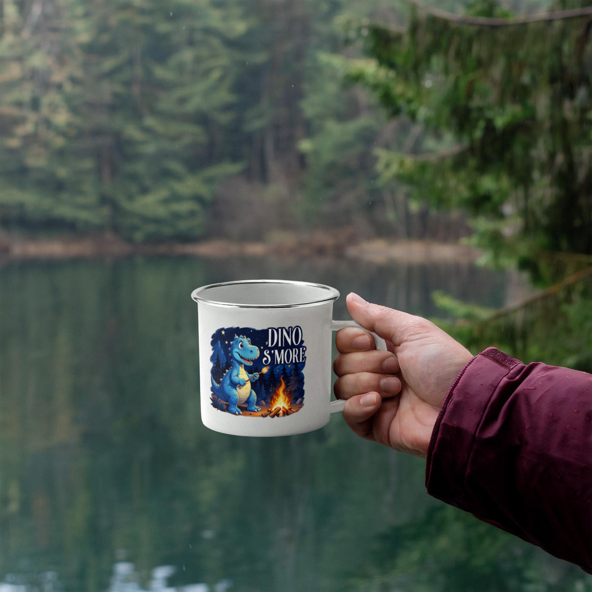 Dinosaur S’mores 12 oz Stainless-Steel Camping Mug