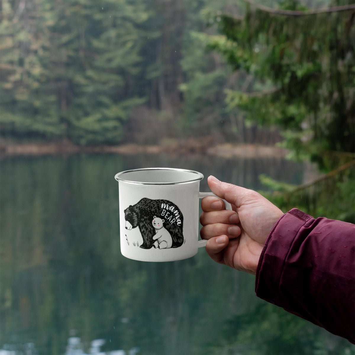Mama Bear 12 oz Stainless-Steel Camping Mug