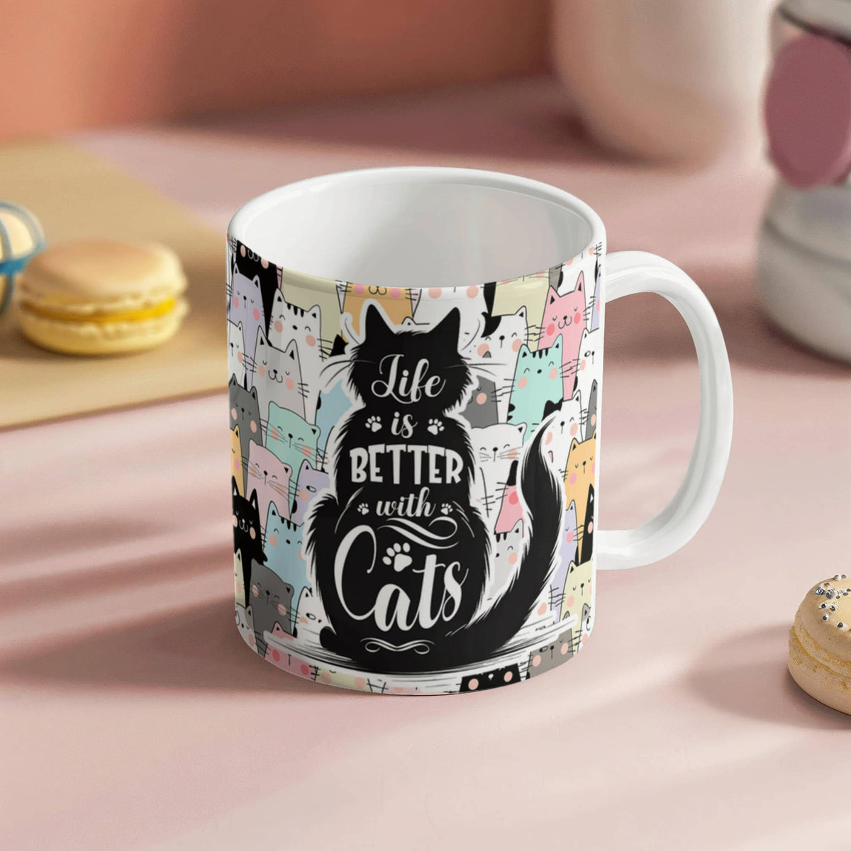 Life Is Better With Cats Ceramic Mug