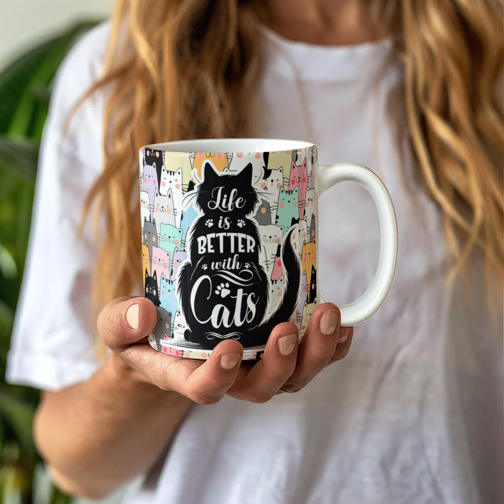 Life Is Better With Cats Ceramic Mug