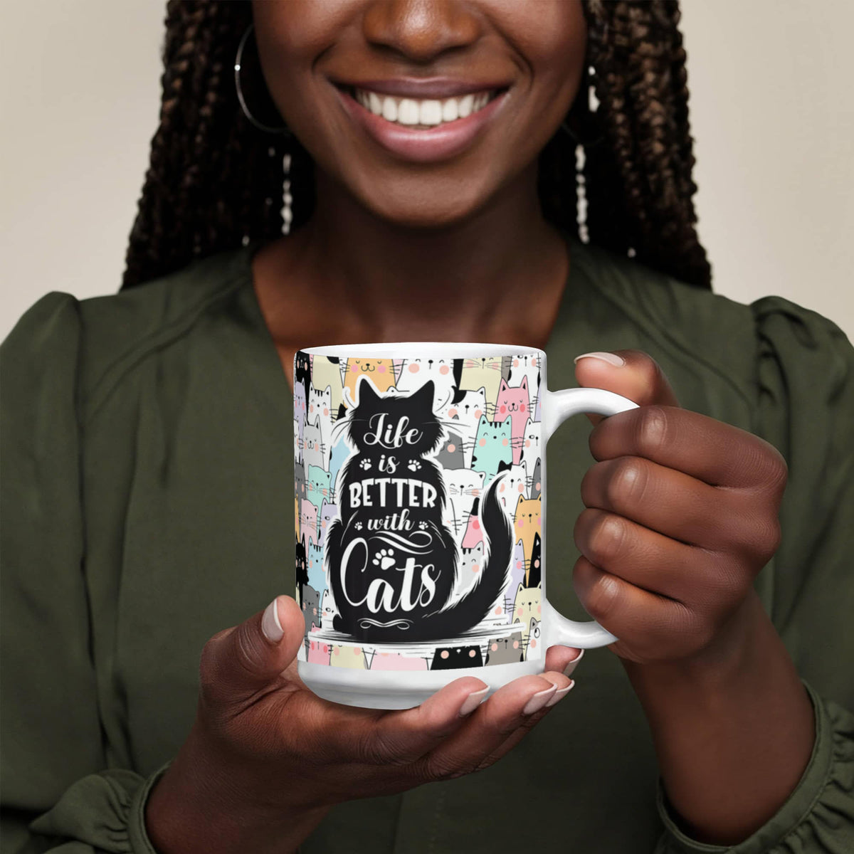 Life Is Better With Cats Ceramic Mug