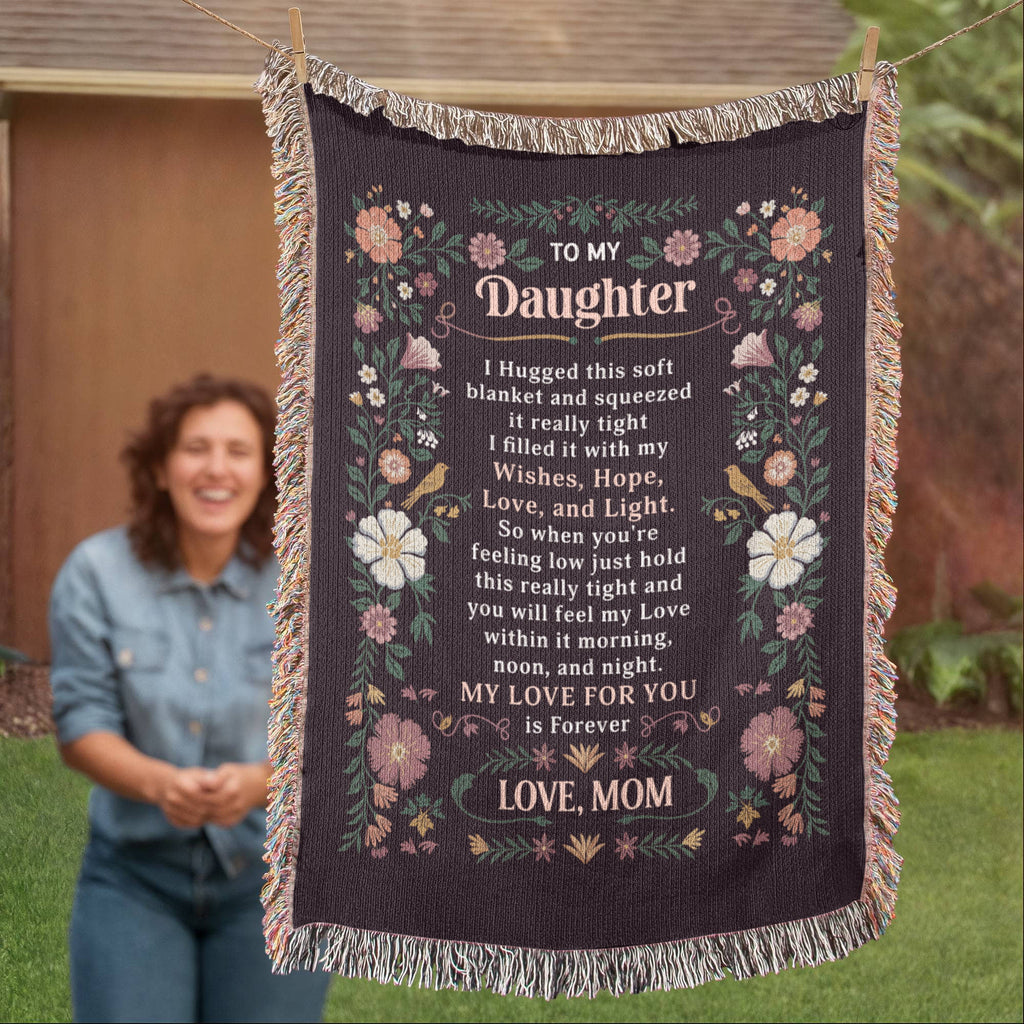 To My Daughter Cotton Woven Heirloom Blanket