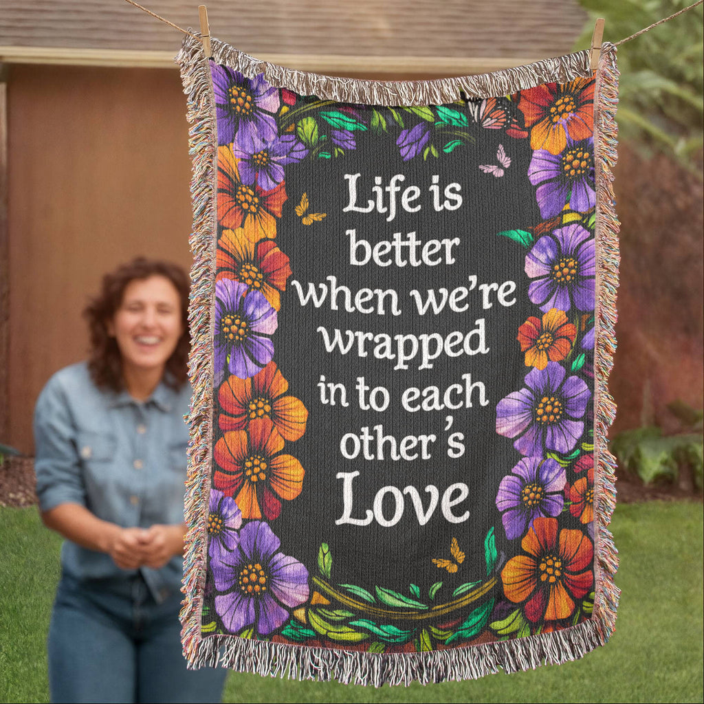 Life Is Better With You Cotton Woven Heirloom Blanket