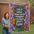 Life Is Better With You Cotton Woven Heirloom Blanket