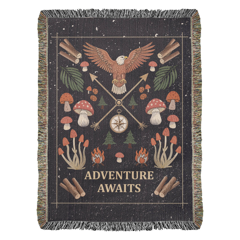 Adventure Awaits – Cotton Woven Throw Blanket
