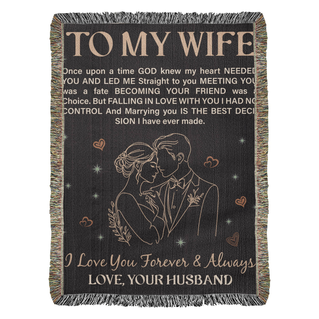To My Wife Cotton Woven Heirloom Blanket