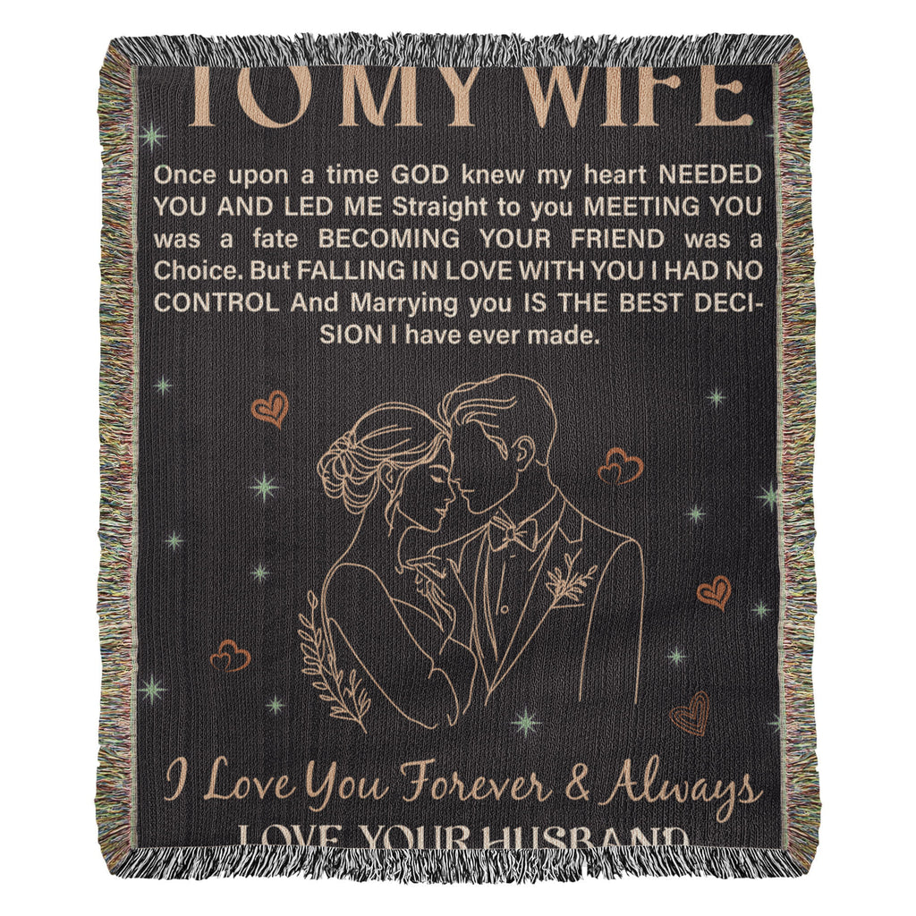 To My Wife Cotton Woven Heirloom Blanket
