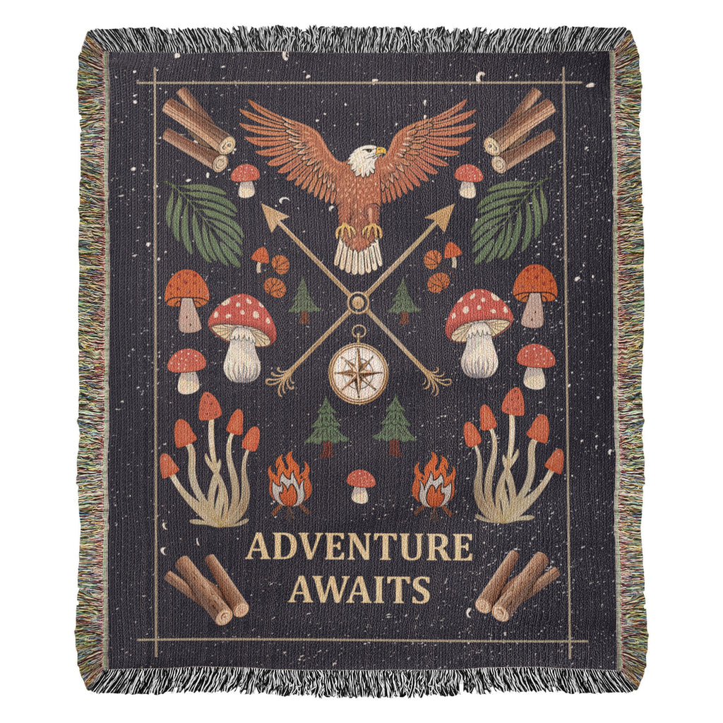 Adventure Awaits – Cotton Woven Throw Blanket