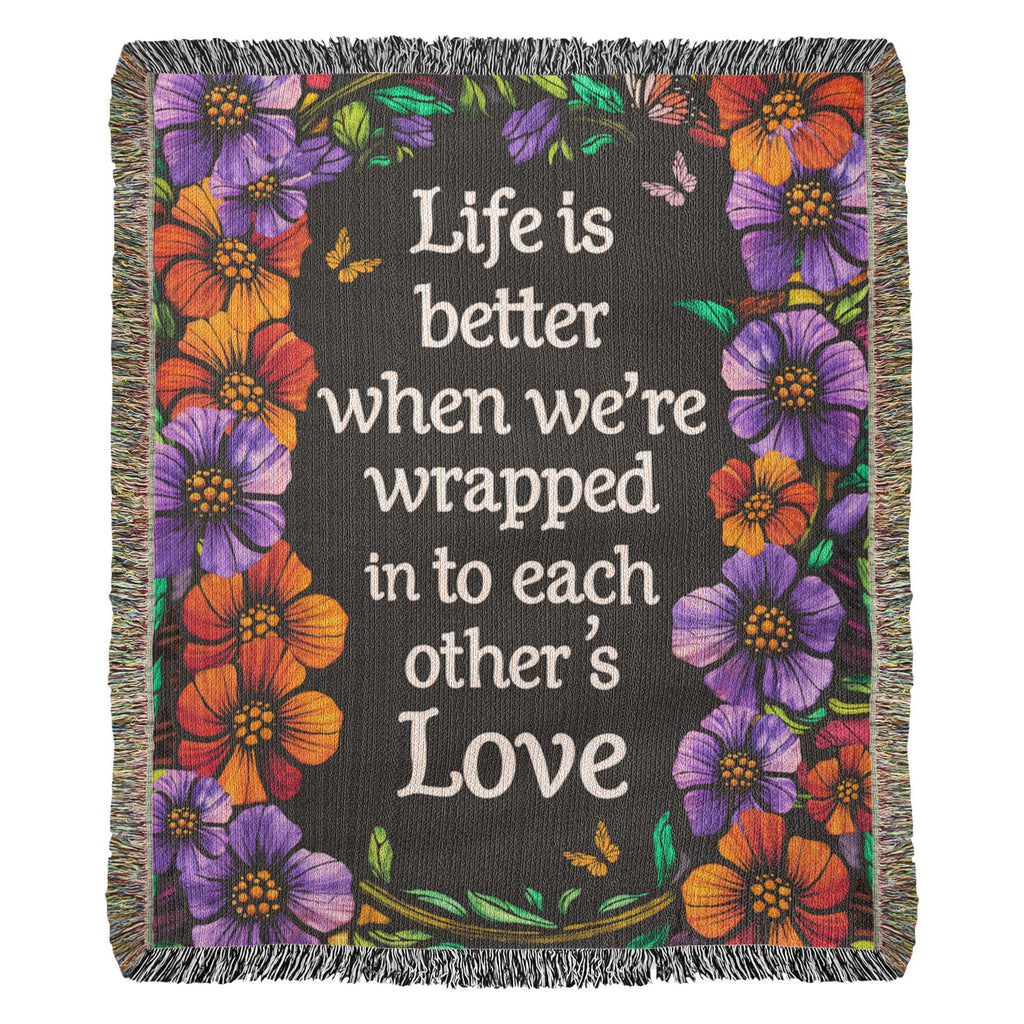Life Is Better With You Cotton Woven Heirloom Blanket